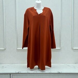 Dokotoo Rust Orange Pleated Mini Dress – Size M | NWT